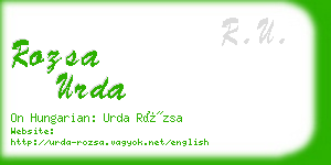 rozsa urda business card